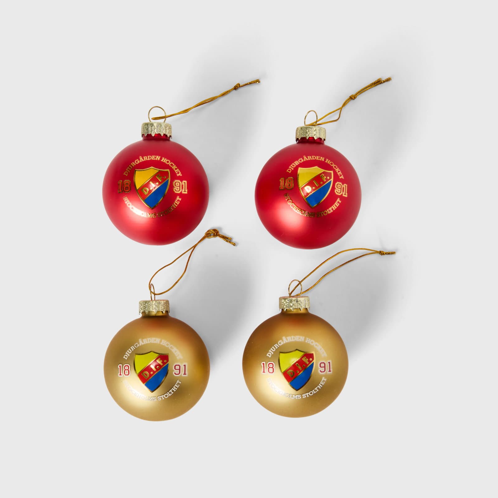 julgranskulor julgranskulor glas 4-pack guld/röd hockey - undefined 1 - DJURGÅRDSBUTIKEN