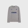 Stadsdel långärmad t-shirt grå navy outline