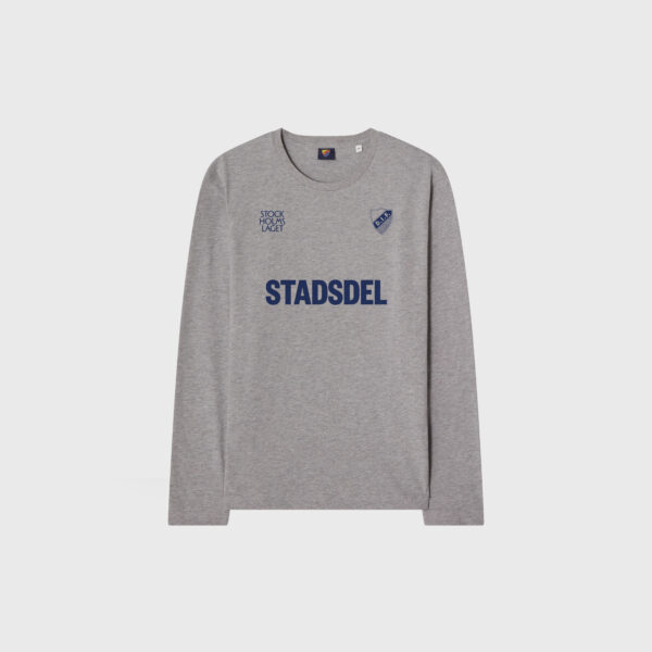 Stadsdel långärmad t-shirt grå navy outline