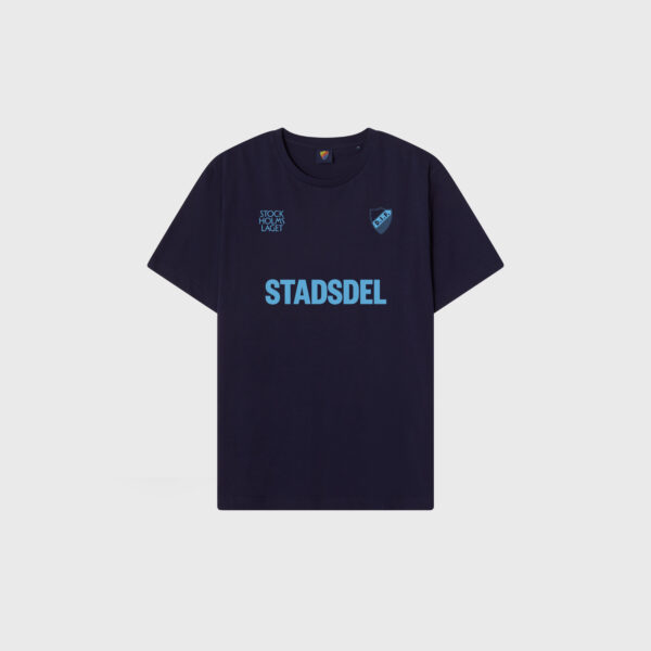 Stadsdel t-shirt navy ljusblå outline